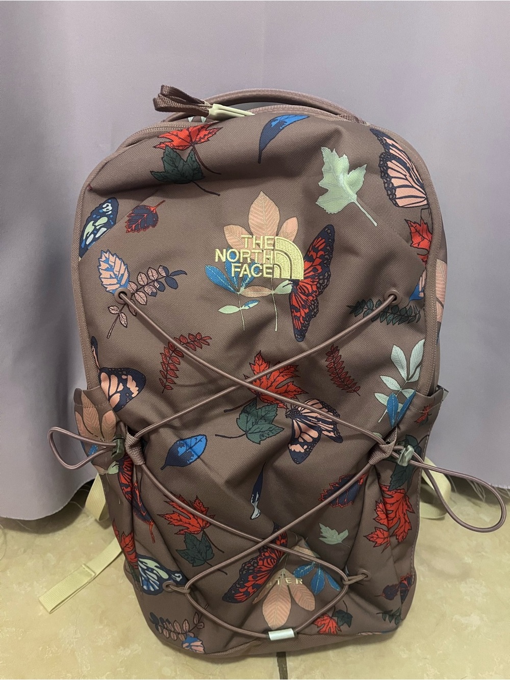 The North Face Purple Floral & Butterfly Print Backpack